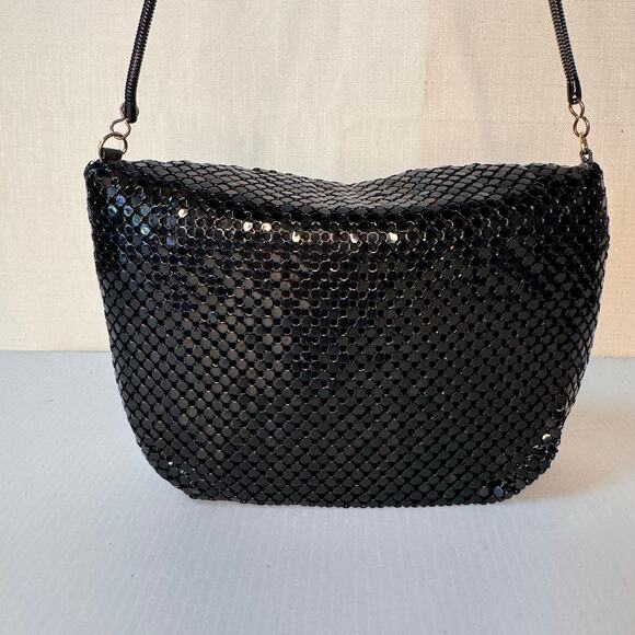 Vintage Handmade Mesh Metal Purse‎ Black Gold Whimsigoth Glam Coquette Girl - Picture 8 of 14